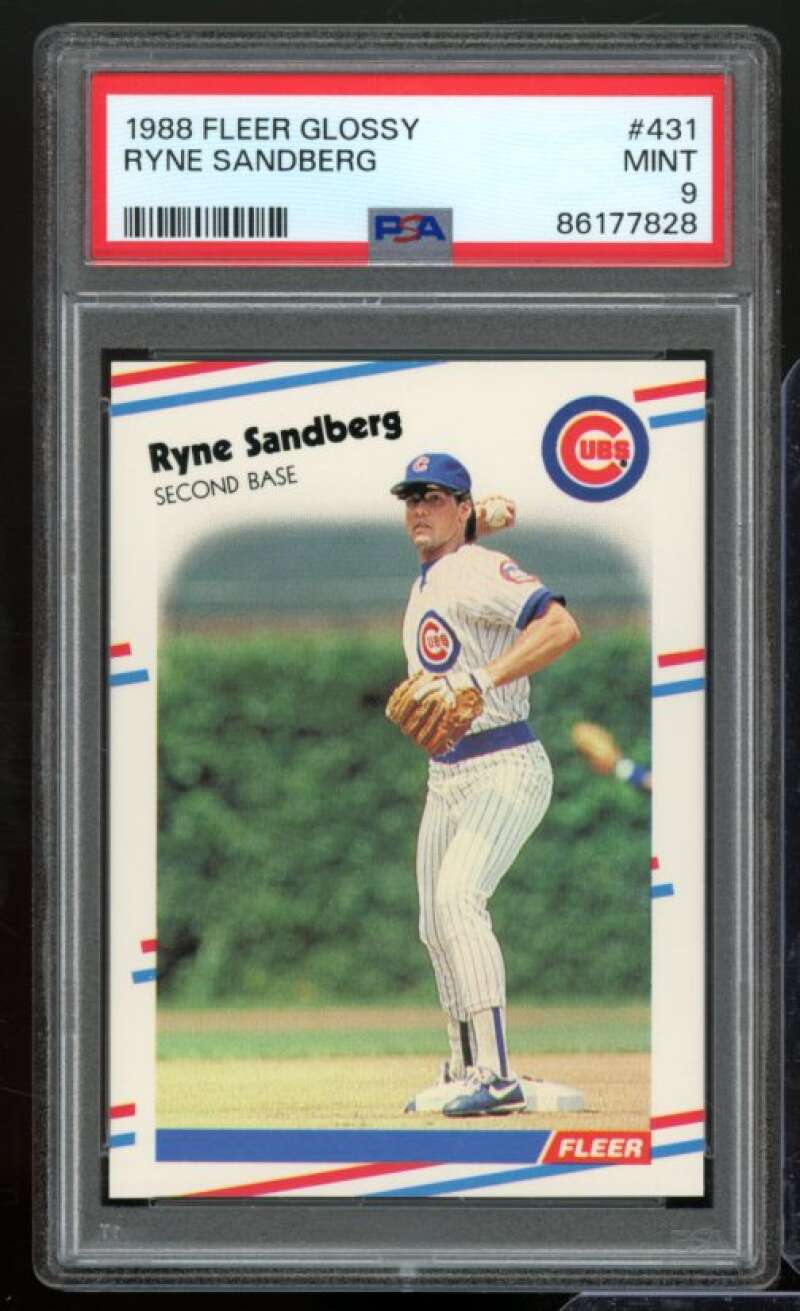 Ryne Sandberg Card 1988 Fleer Glossy #431 PSA 9 Image 1