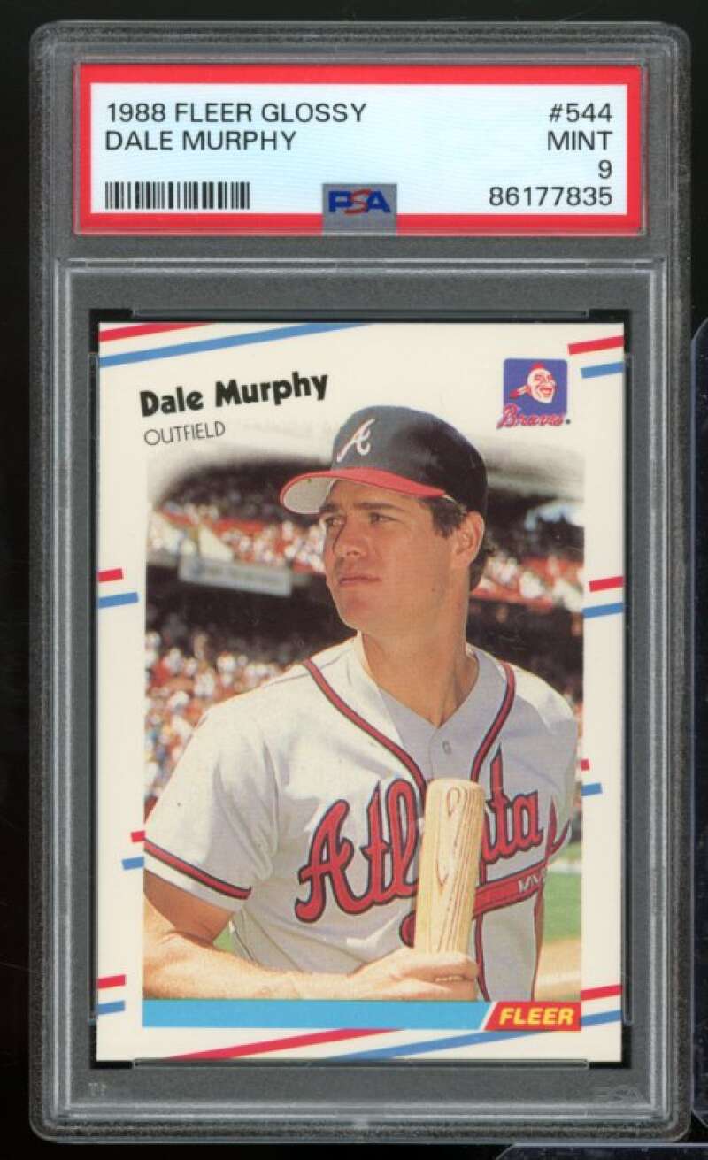 Dale Murphy Card 1988 Fleer Glossy #544 PSA 9 Image 1