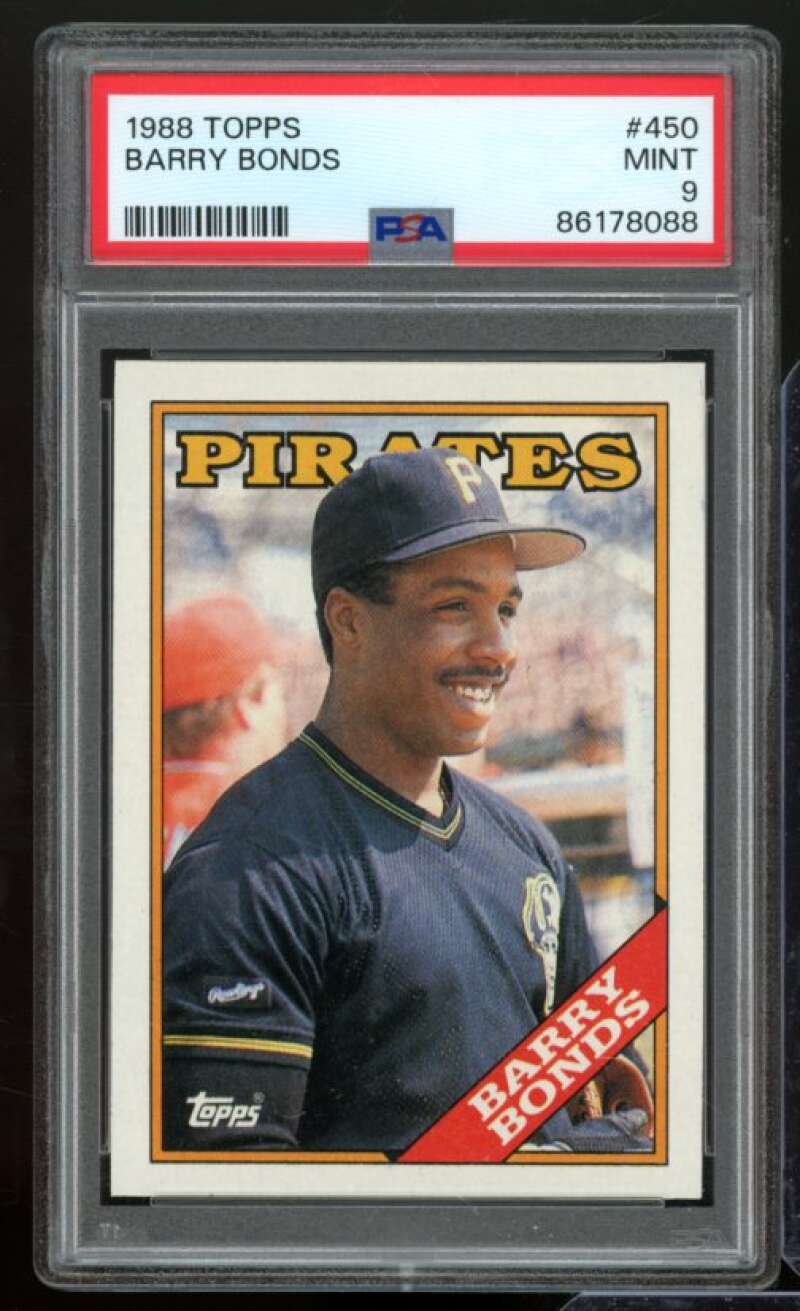 Barry Bonds Card 1988 Topps #450 PSA 9 Image 1