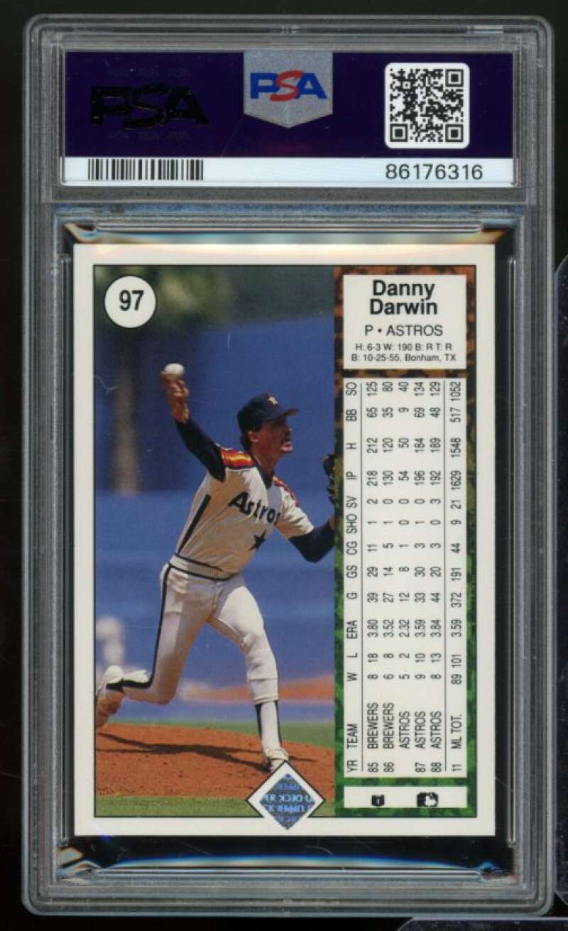 Danny Darwin Card 1989 Upper Deck #97 PSA 8 Image 2