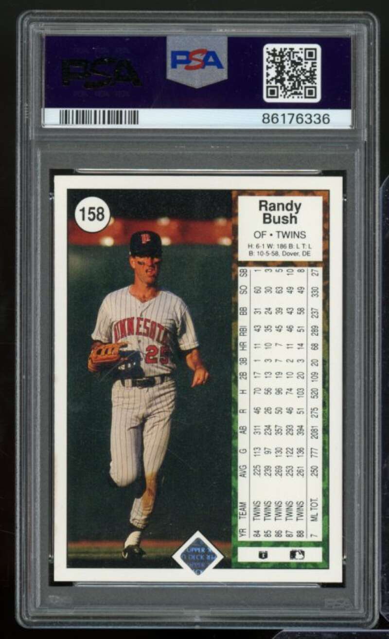 Randy Bush Card 1989 Upper Deck #158 PSA 6 Image 2