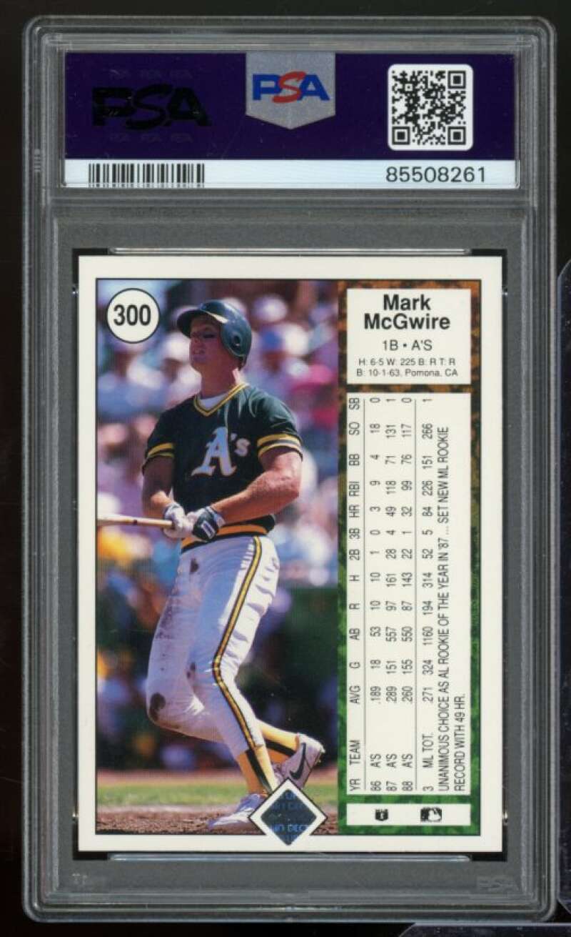 Mark McGwire Card 1989 Upper Deck #300 PSA 8 Image 2