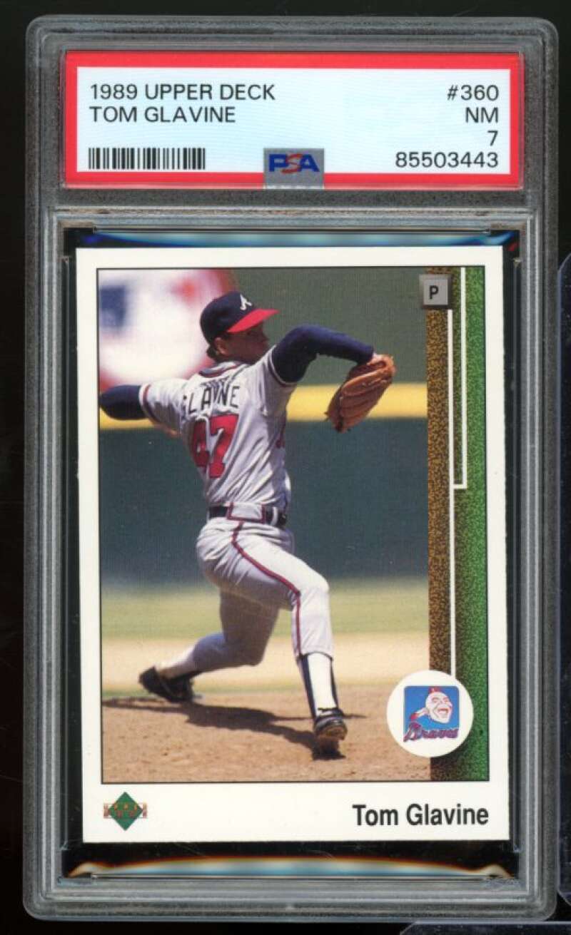 Tom Glavine Card 1989 Upper Deck #360 PSA 7 Image 1