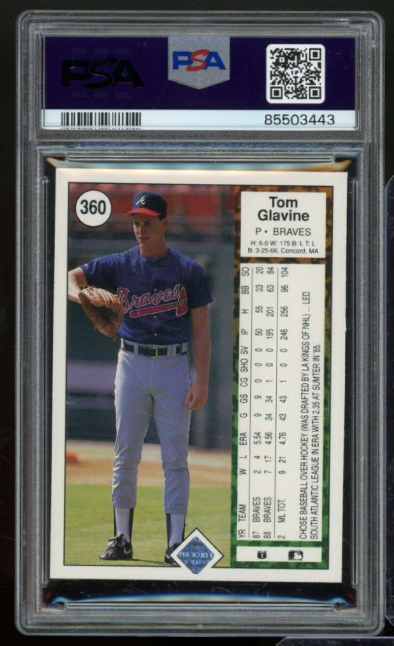 Tom Glavine Card 1989 Upper Deck #360 PSA 7 Image 2