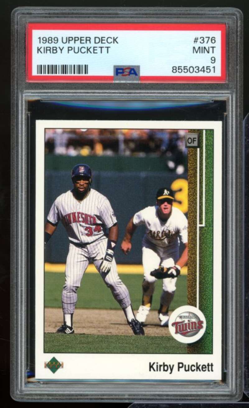 Kirby Puckett Card 1989 Upper Deck #376 PSA 9 Image 1