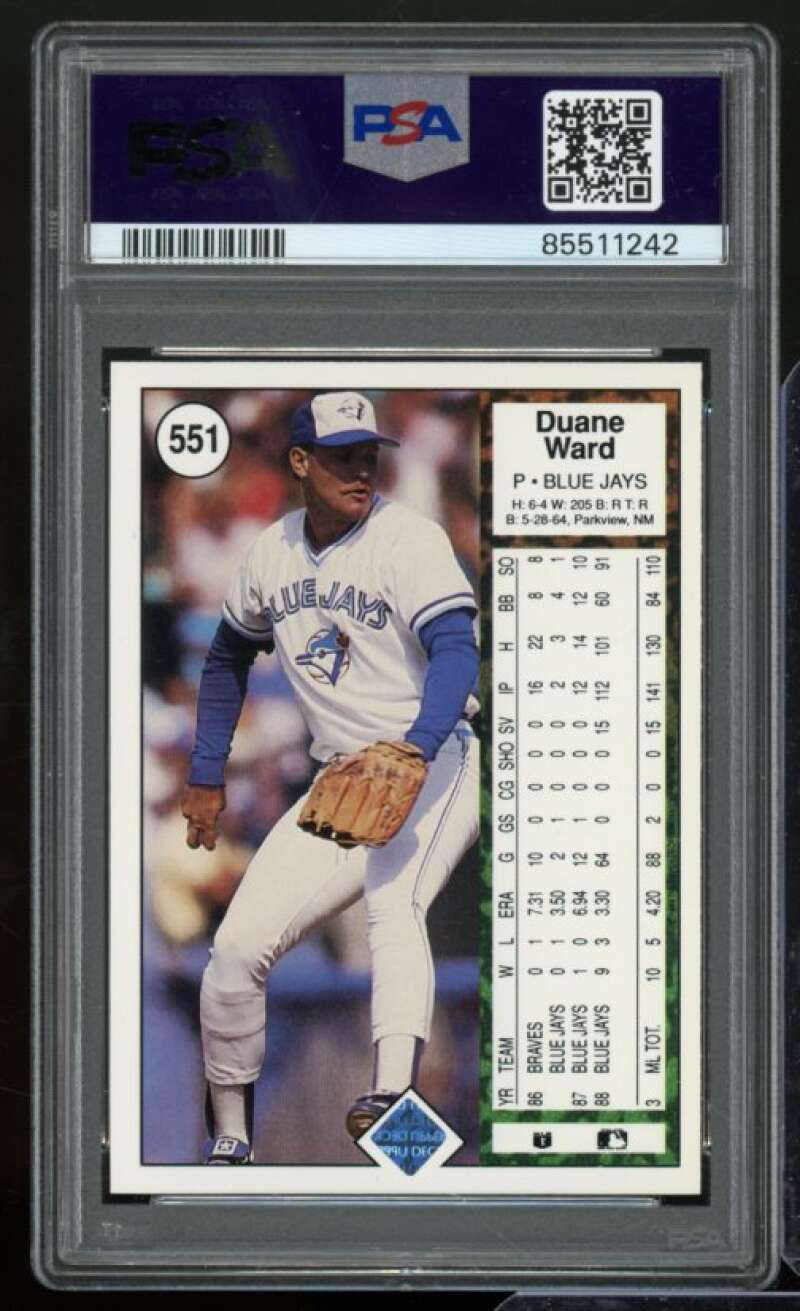 Duane Ward Card 1989 Upper Deck #551 PSA 6 Image 2