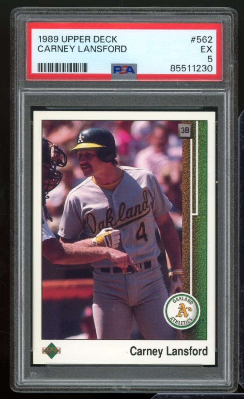 Carney Lansford Card 1989 Upper Deck #562 PSA 5 Image 1