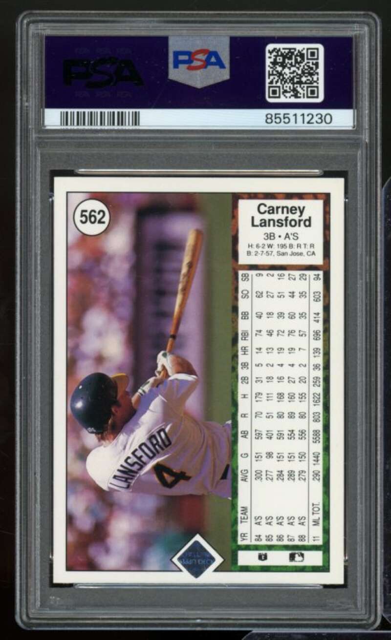 Carney Lansford Card 1989 Upper Deck #562 PSA 5 Image 2