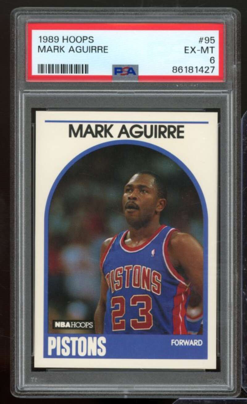 Mark Aguirre Card 1989-90 Hoops #95 PSA 6 Image 1