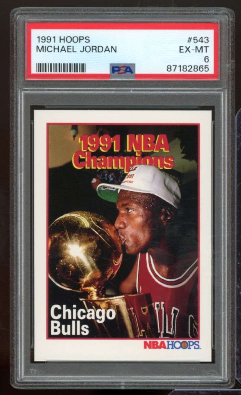 Michael Jordan Card 1991-92 Hoops #543 PSA 6 Image 1