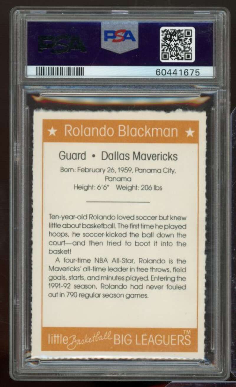 Rolando Blackman Card 1991 Big Leaguers Perforated (pop 1) #nno PSA 9 Image 2