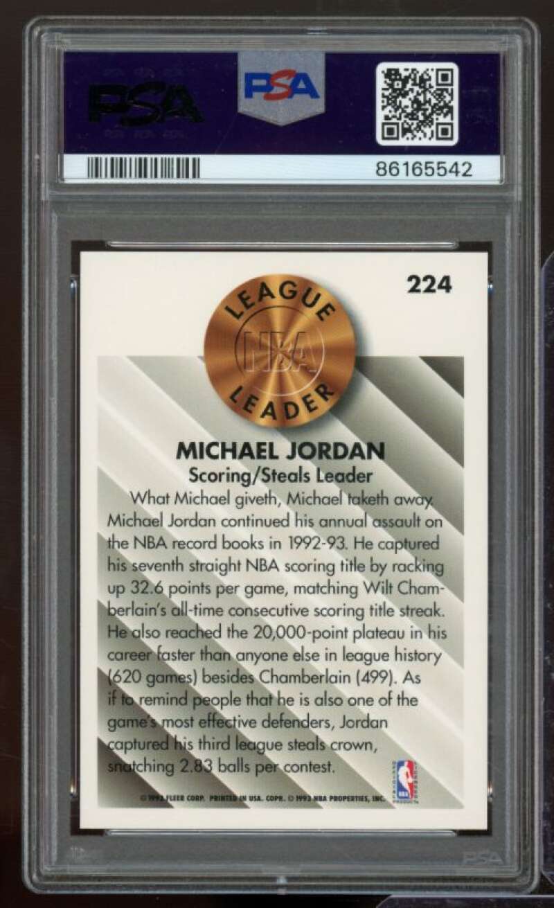 Michael Jordan Card 1993-94 Fleer #224 PSA 7 Image 2