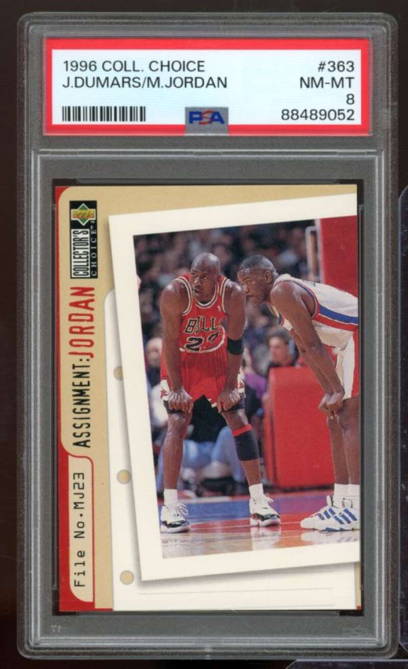 Joe Dumars/Michael Jordan Card 1996-97 Coll. Choice #363 PSA 8 Image 1