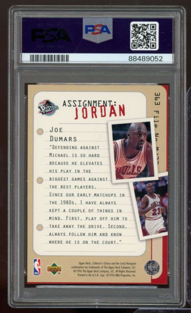 Joe Dumars/Michael Jordan Card 1996-97 Coll. Choice #363 PSA 8 Image 2