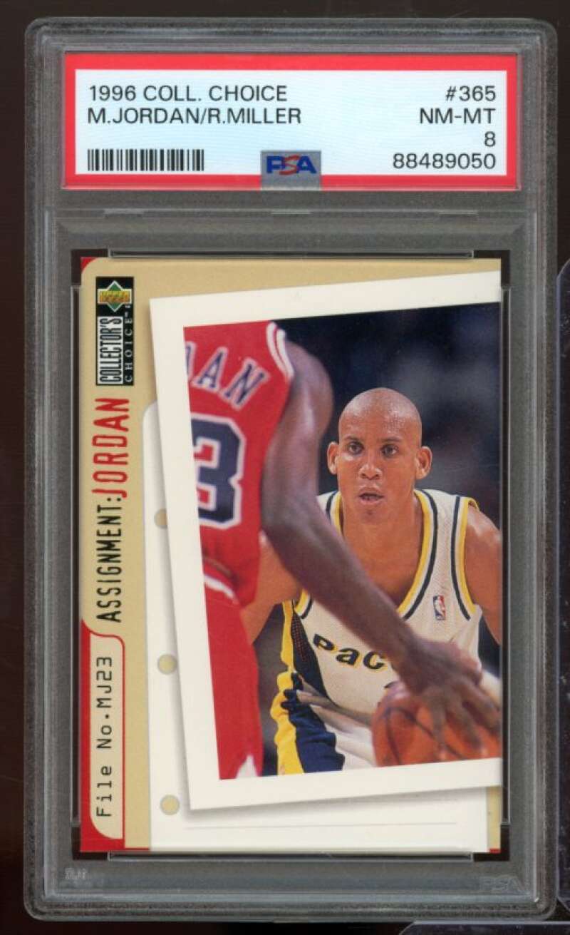 Michael Jordan/Reggie Miller Card 1996-97 Coll. Choice #365 PSA 8 Image 1