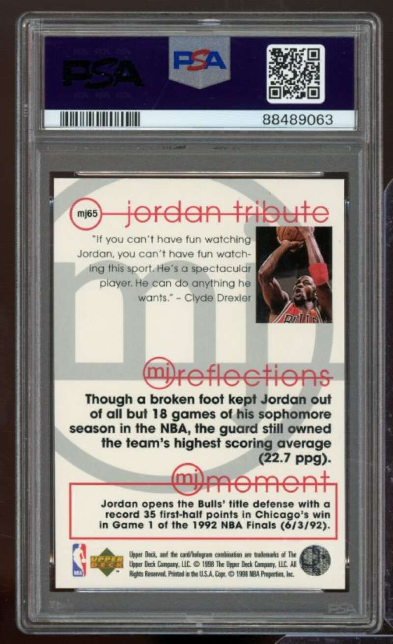 Michael Jordan Card 1998-99 UD Tribute #MJ65 PSA 7 Image 2