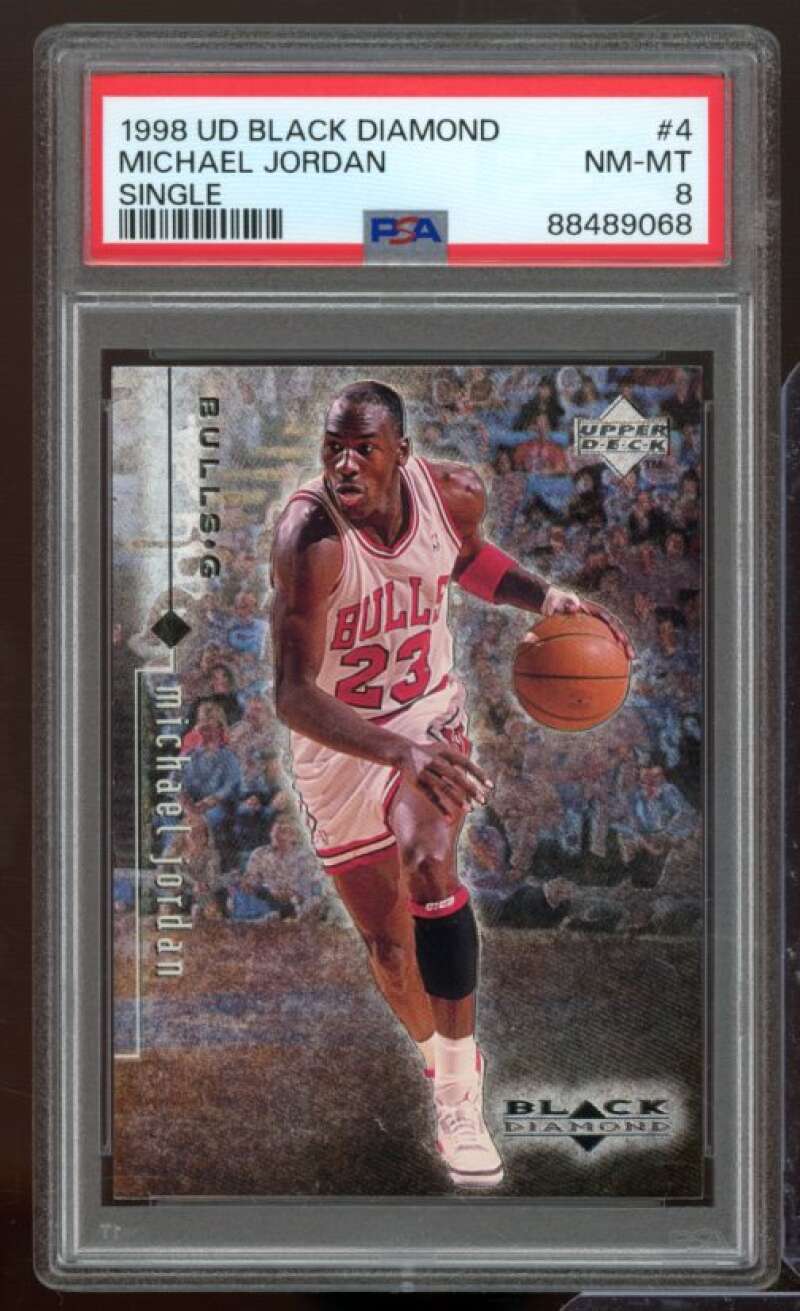 Michael Jordan Card 1998-99 UD Black Diamond #4 PSA 8 Image 1