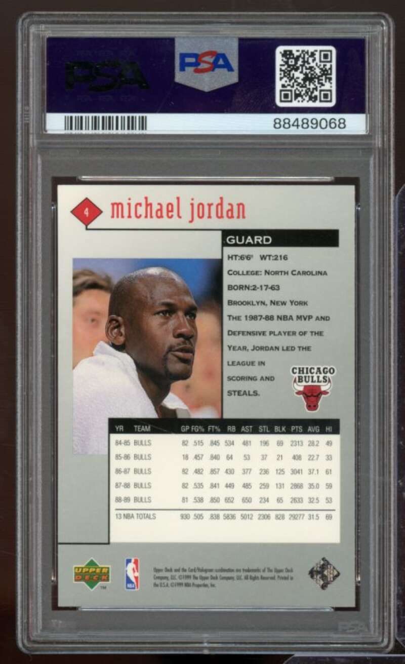 Michael Jordan Card 1998-99 UD Black Diamond #4 PSA 8 Image 2