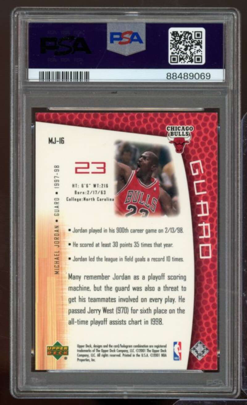 Michael Jordan Card 2001 U.D. Mj's Back #Mj-16 PSA 7 Image 2