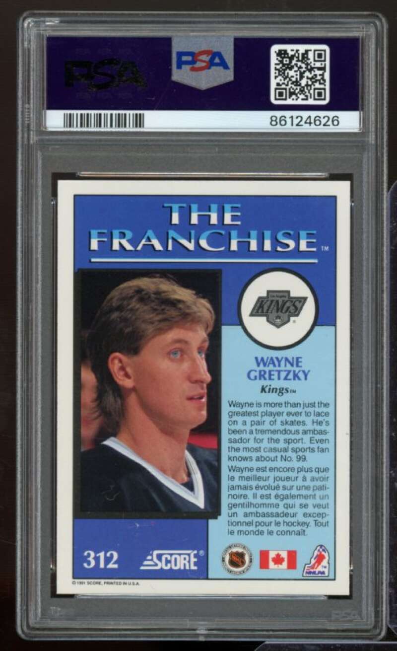 Wayne Gretzky Card 1991-92 Score Canadian #312 PSA 7 Image 2