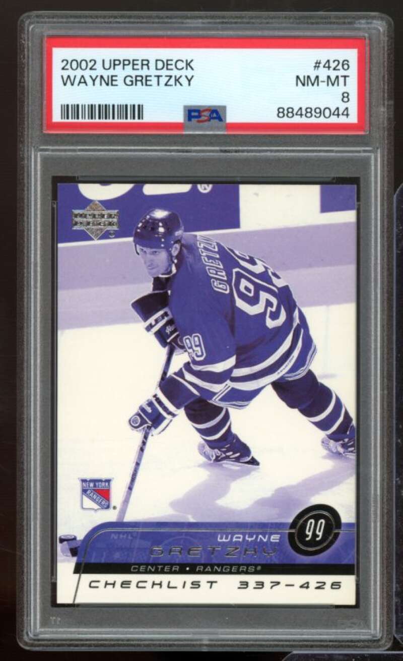 Wayne Gretzky Card 2002-03 Upper Deck #426 PSA 8 Image 1