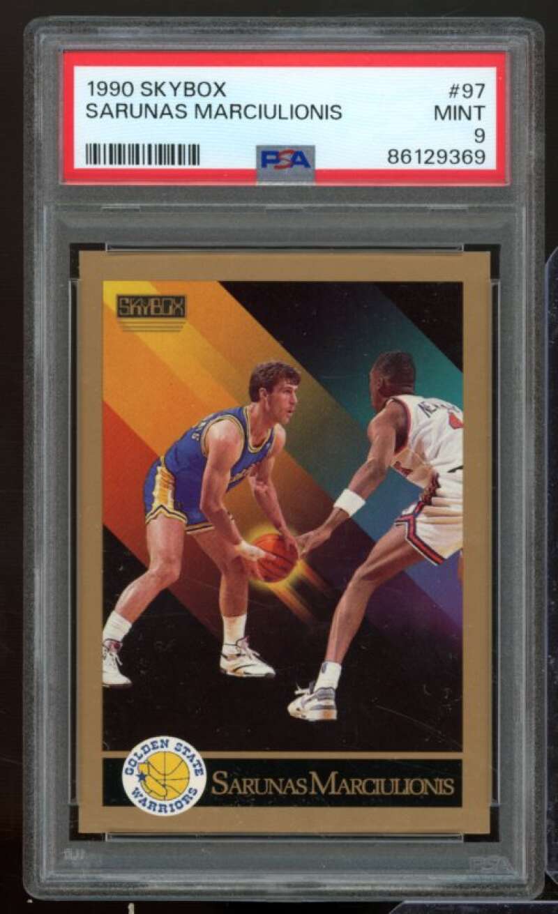 Sarunas Marciulionis Rookie Card 1990-91 SkyBox #97 PSA 9 Image 1