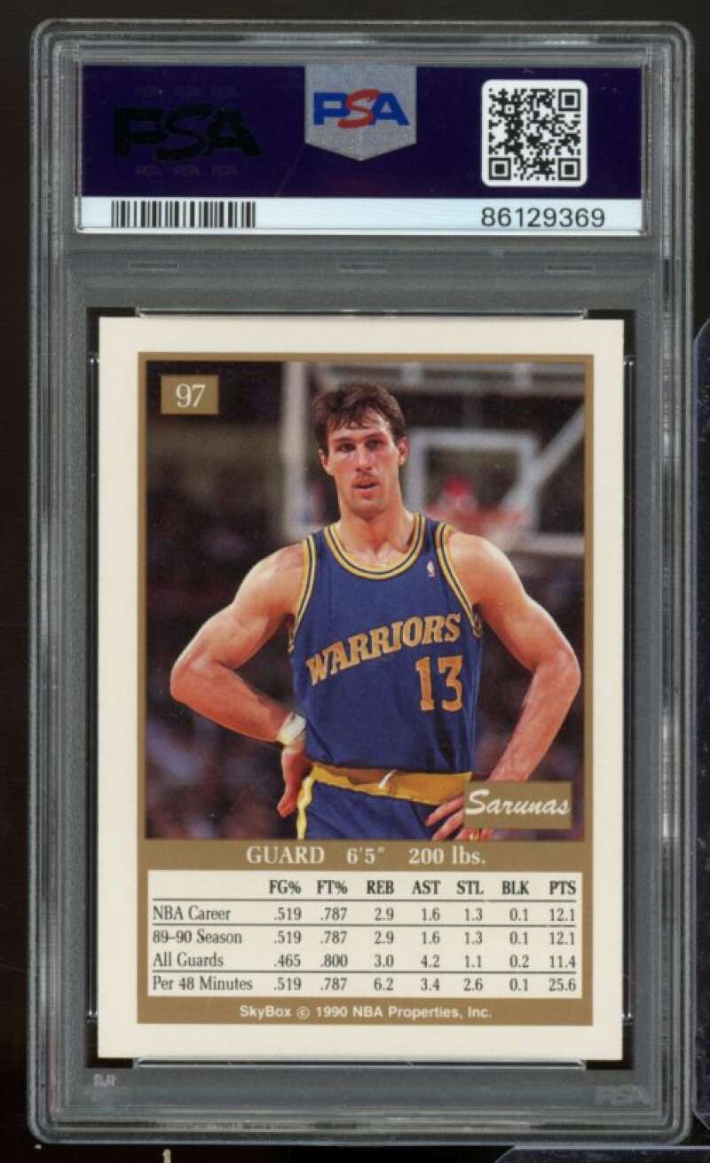 Sarunas Marciulionis Rookie Card 1990-91 SkyBox #97 PSA 9 Image 2