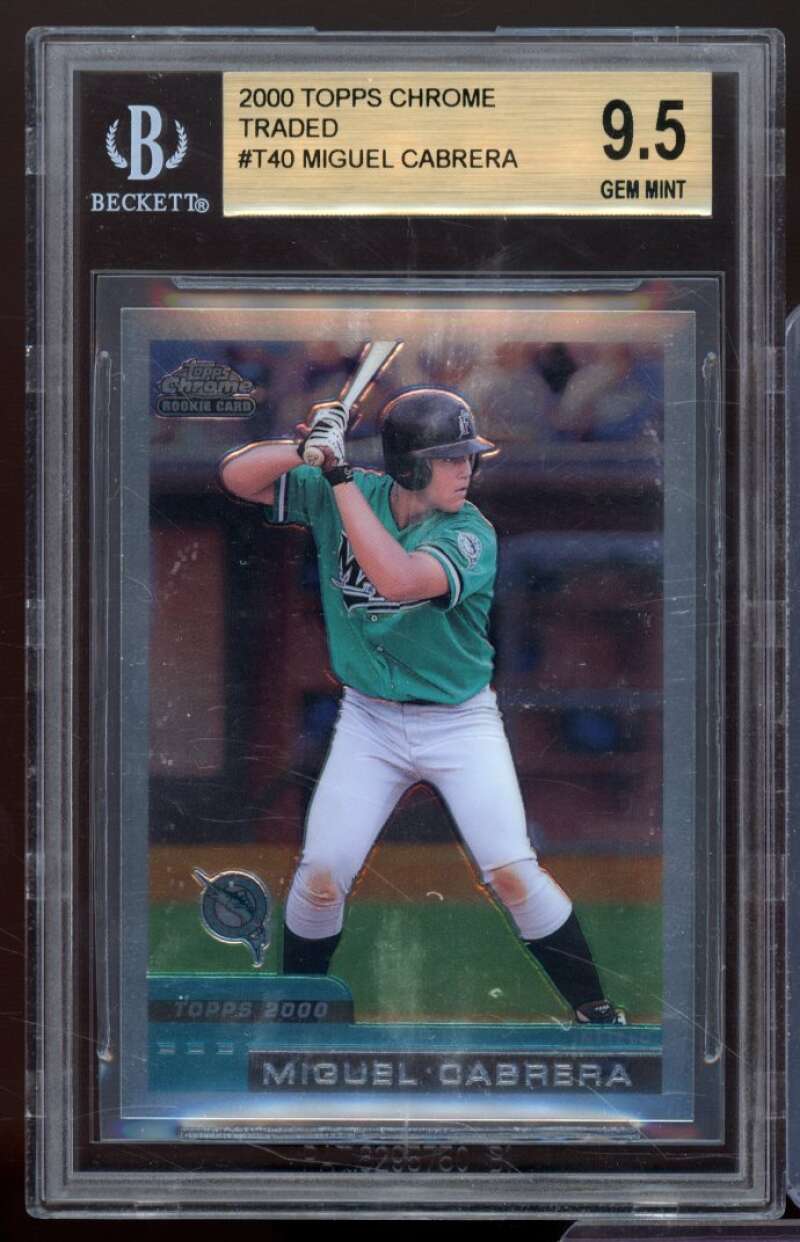 Miguel Cabrera Rookie Card 2000 Topps Chrome Traded #T40 BGS 9.5 (9 9.5 9.5 9.5) Image 1