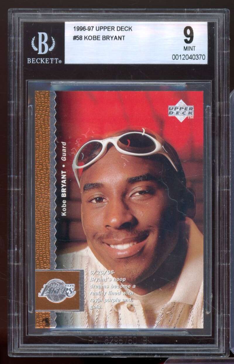 Kobe Bryant Rookie Card 1996-97 Upper Deck #58 BGS 9 Image 1