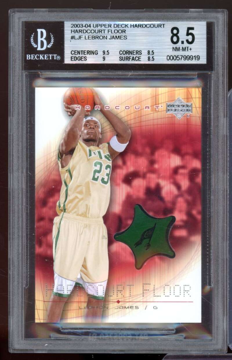 LeBron James Rookie Card 2003-04 Upper Deck Hardcourt Floor #LJF BGS 8.5 Image 1