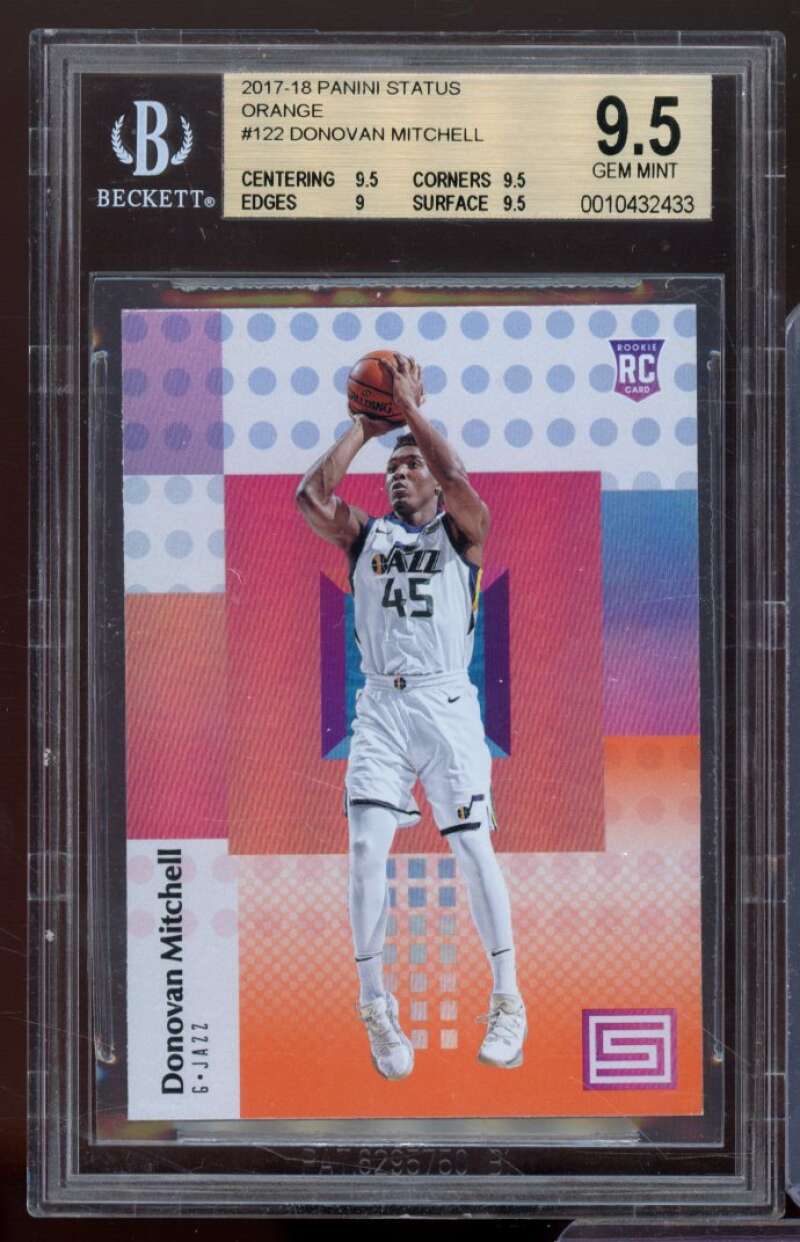 Donovan Mitchell Rookie Card 2017-18 Panini Status Orange #122 BGS 9.5 Image 1