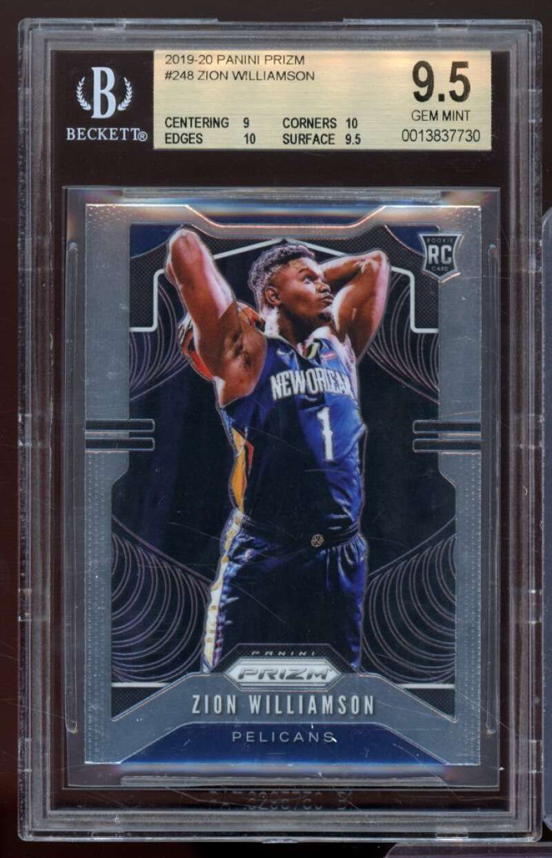 Zion Williamson Rookie Card 2019-20 Panini Prizm #248 BGS 9.5 (9 10 10 9.5) Image 1