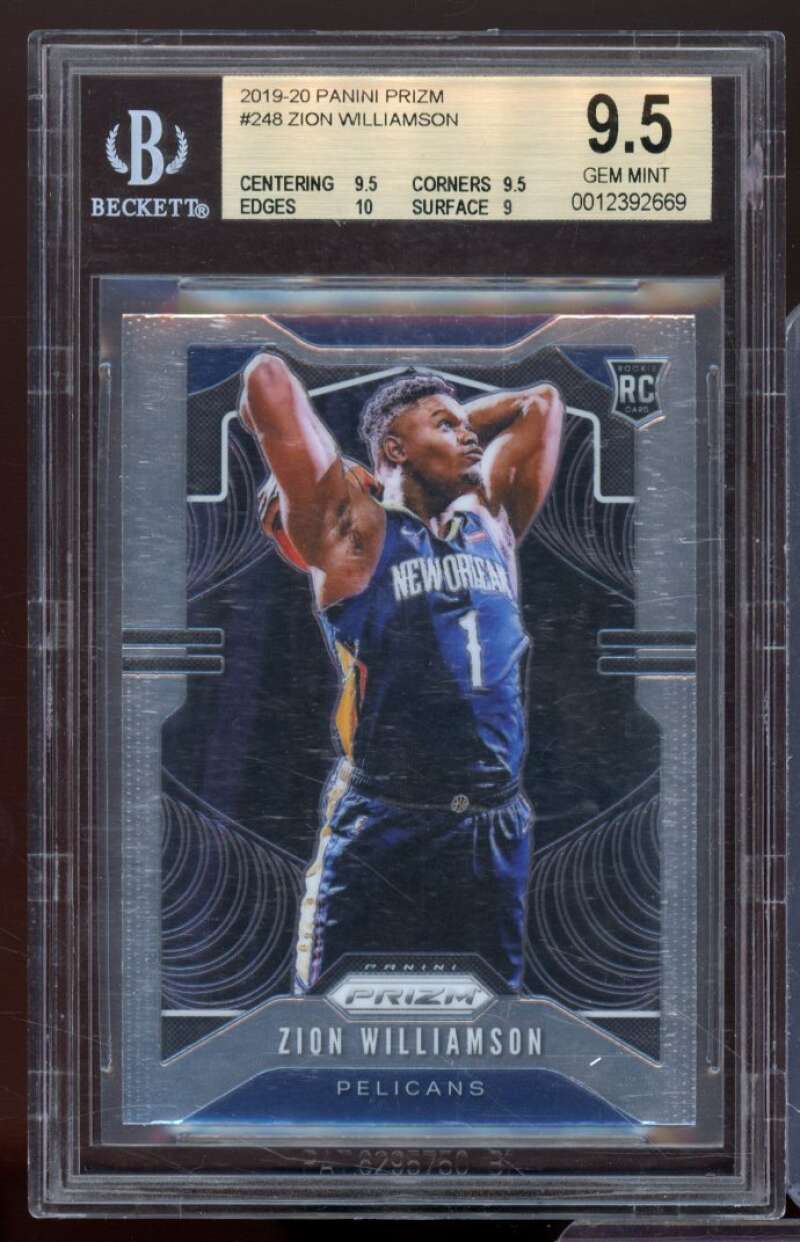 Zion Williamson Rookie Card 2019-20 Panini Prizm #248 BGS 9.5 (9.5 9.5 10 9) Image 1