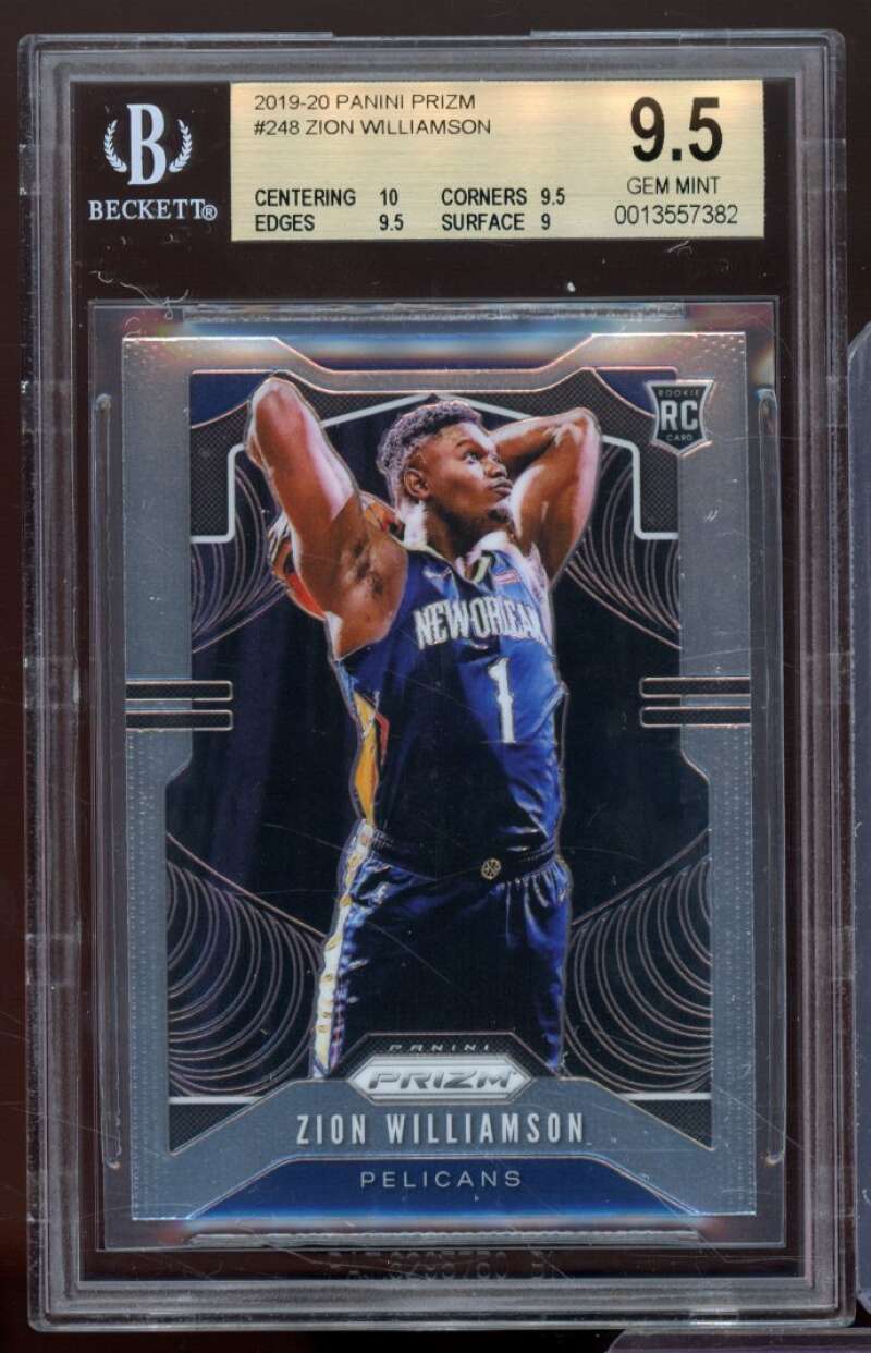 Zion Williamson Rookie Card 2019-20 Panini Prizm #248 BGS 9.5 (10 9.5 9.5 9) Image 1