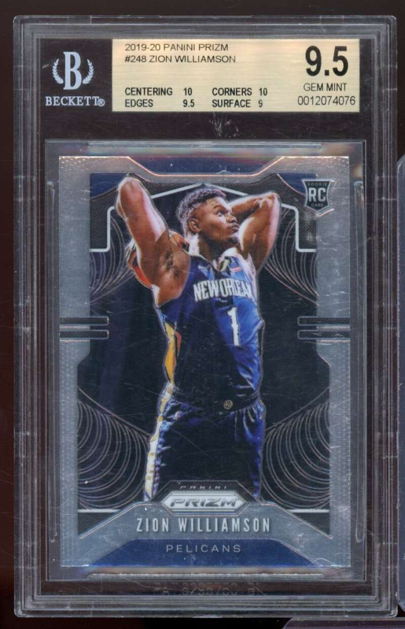 Zion Williamson Rookie Card 2019-20 Panini Prizm #248 BGS 9.5 (10 10 9.5 9) Image 1