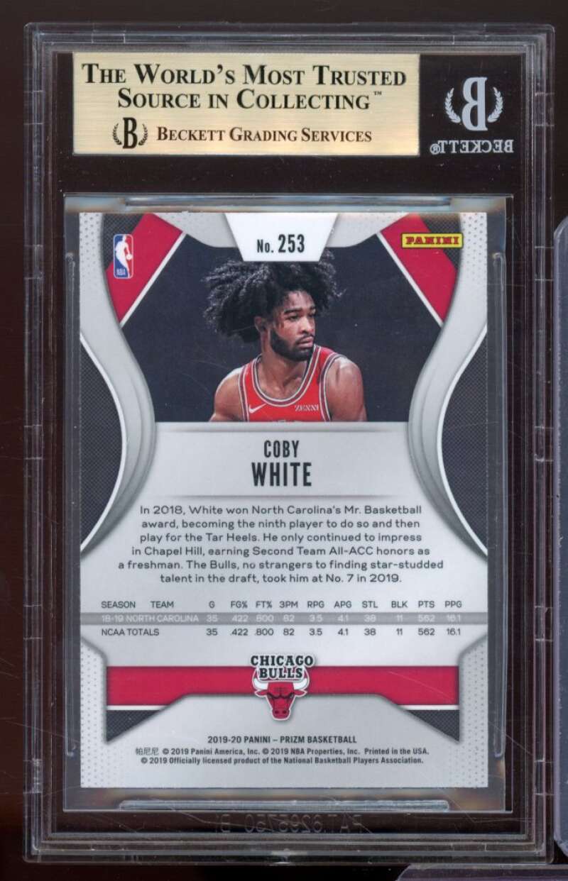 Coby White Rookie Card 2019-20 Panini Prizm #253 BGS 9.5 Image 2