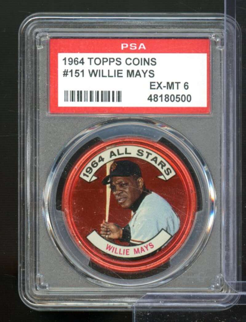 Willie Mays 1964 Topps Coins #151 PSA 6 Image 1