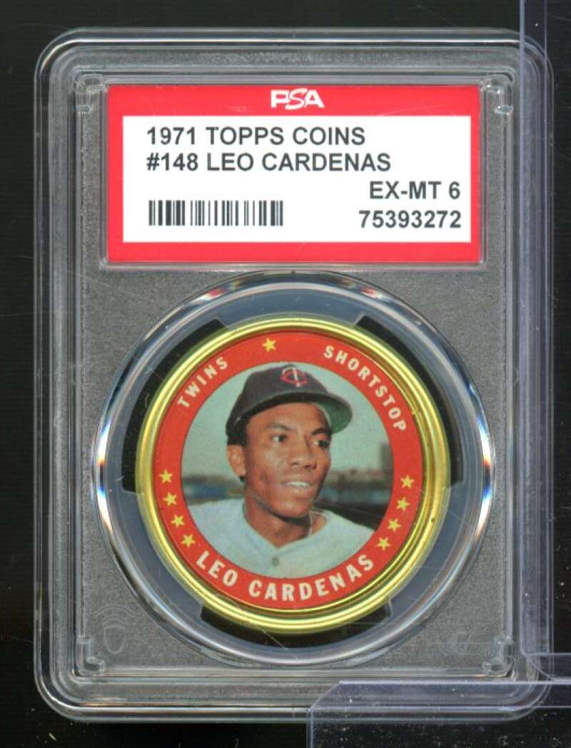 Leo Cardenas 1971 Topps Coins #148 PSA 6 Image 1