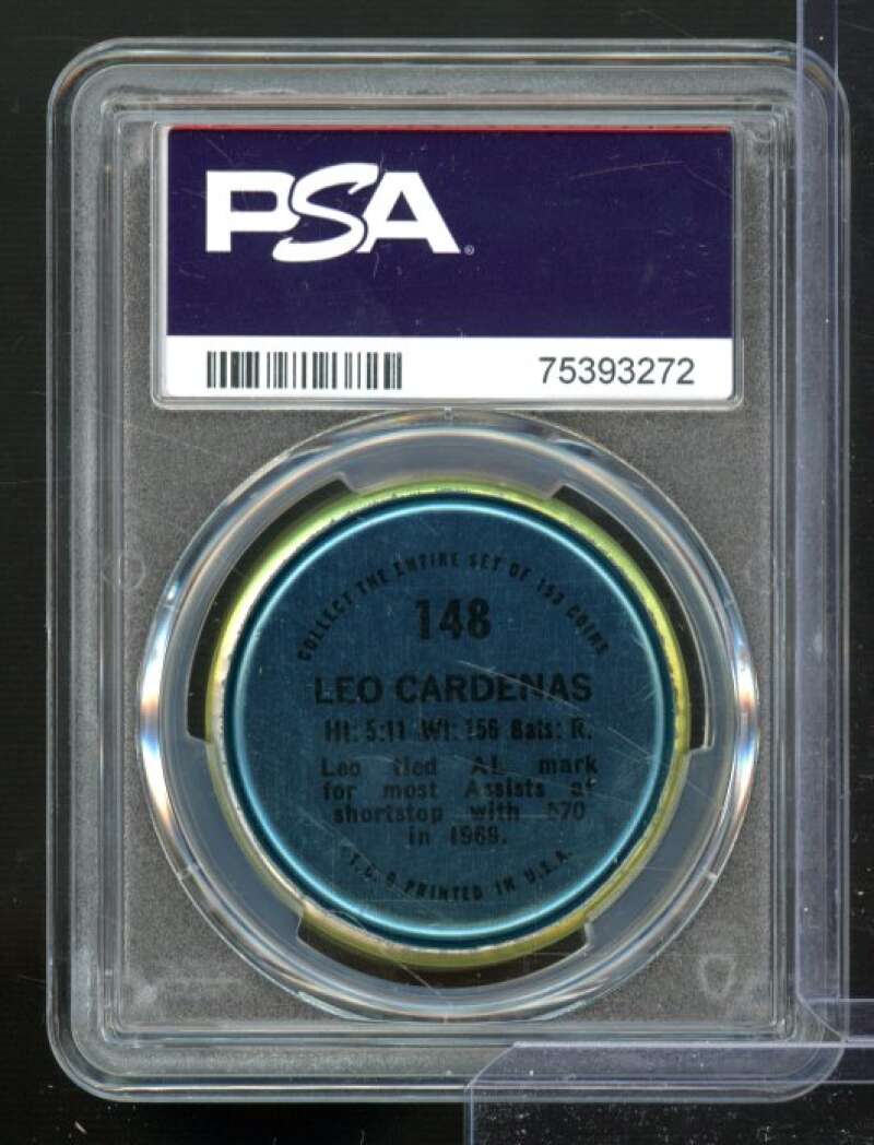 Leo Cardenas 1971 Topps Coins #148 PSA 6 Image 2