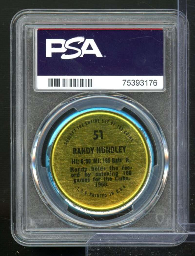 Randy Hundley 1971 Topps Coins #51 PSA 6 Image 2