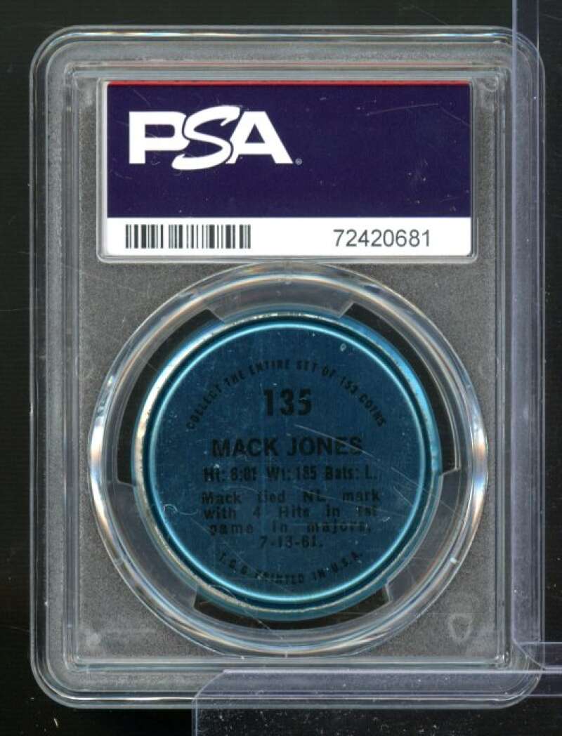 Mack Jones 1971 Topps Coins #135 PSA 6 Image 2