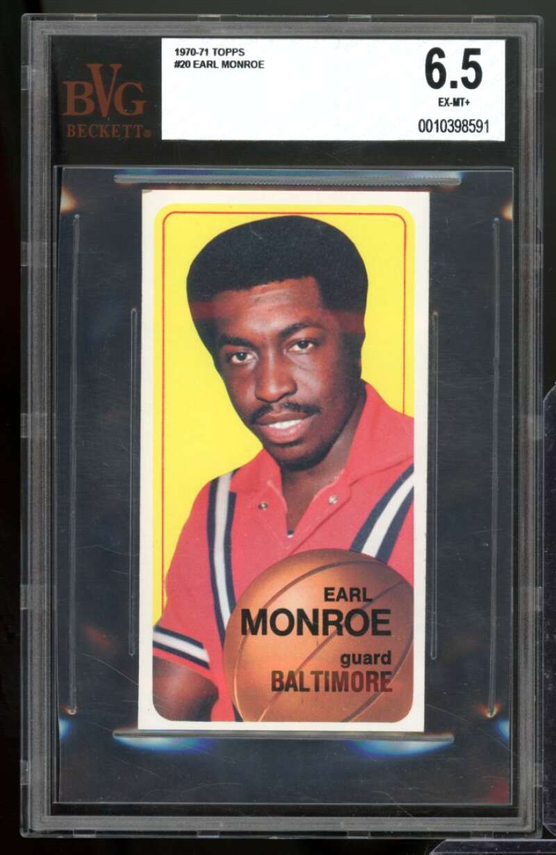 Earl Monroe Card 1970-71 Topps #20 BVG 6.5 Image 1