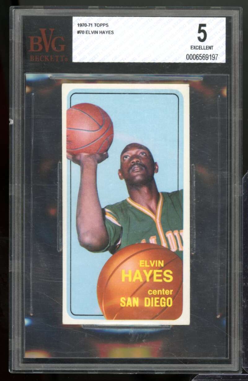 Elvin Hayes Card 1970-71 Topps #70 BVG 5 Image 1