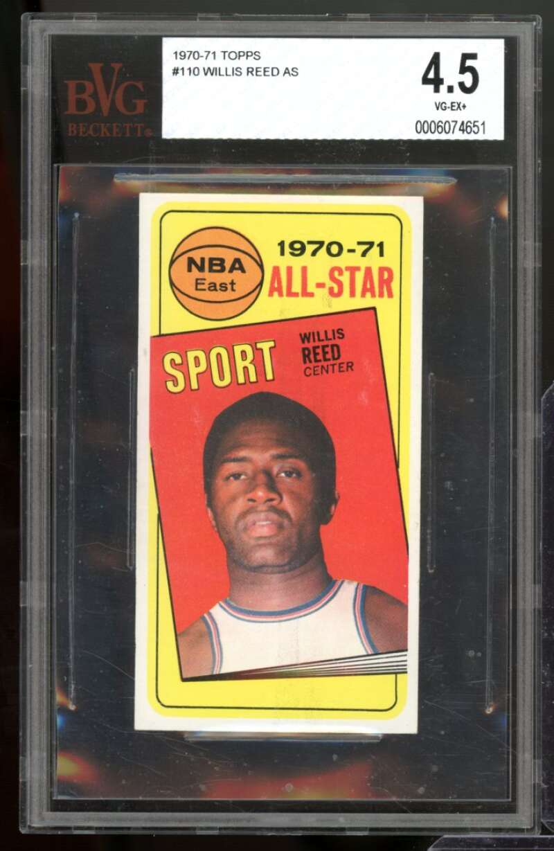 Willis Reed Card 1970-71 Topps #110 BVG 4.5 Image 1