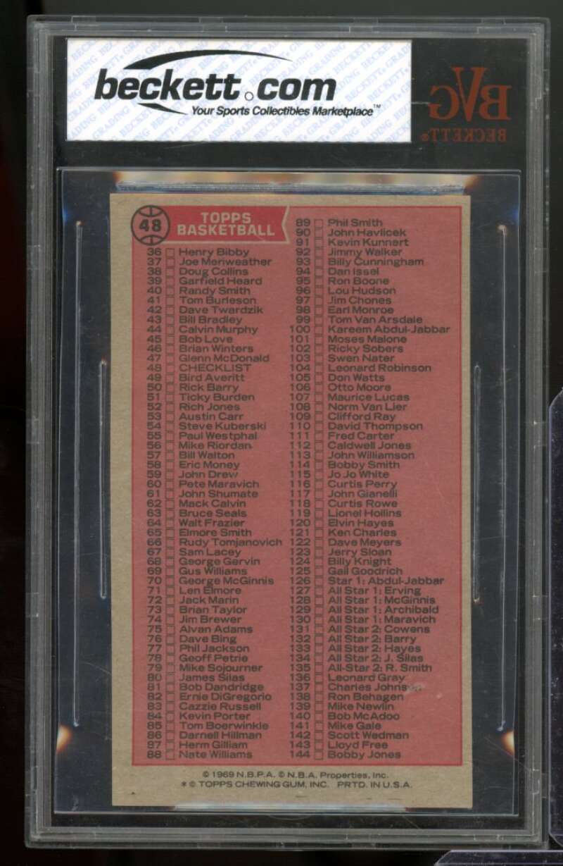 Checklist Card 1976-77 Topps #48 BVG 7 Image 2