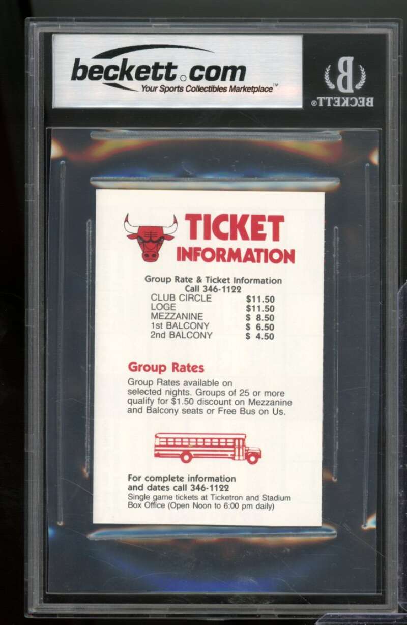 Michael Jordan Rookie 1984-85 Chicago Bulls Pocket Schedule #nno BGS 9 Image 2