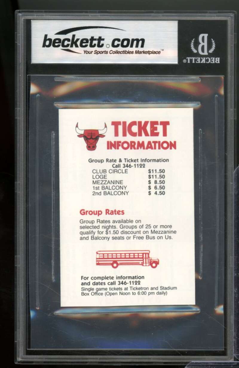 Michael Jordan Rookie 1984-85 Chicago Bulls Pocket Schedule #nno BGS 9 Image 2