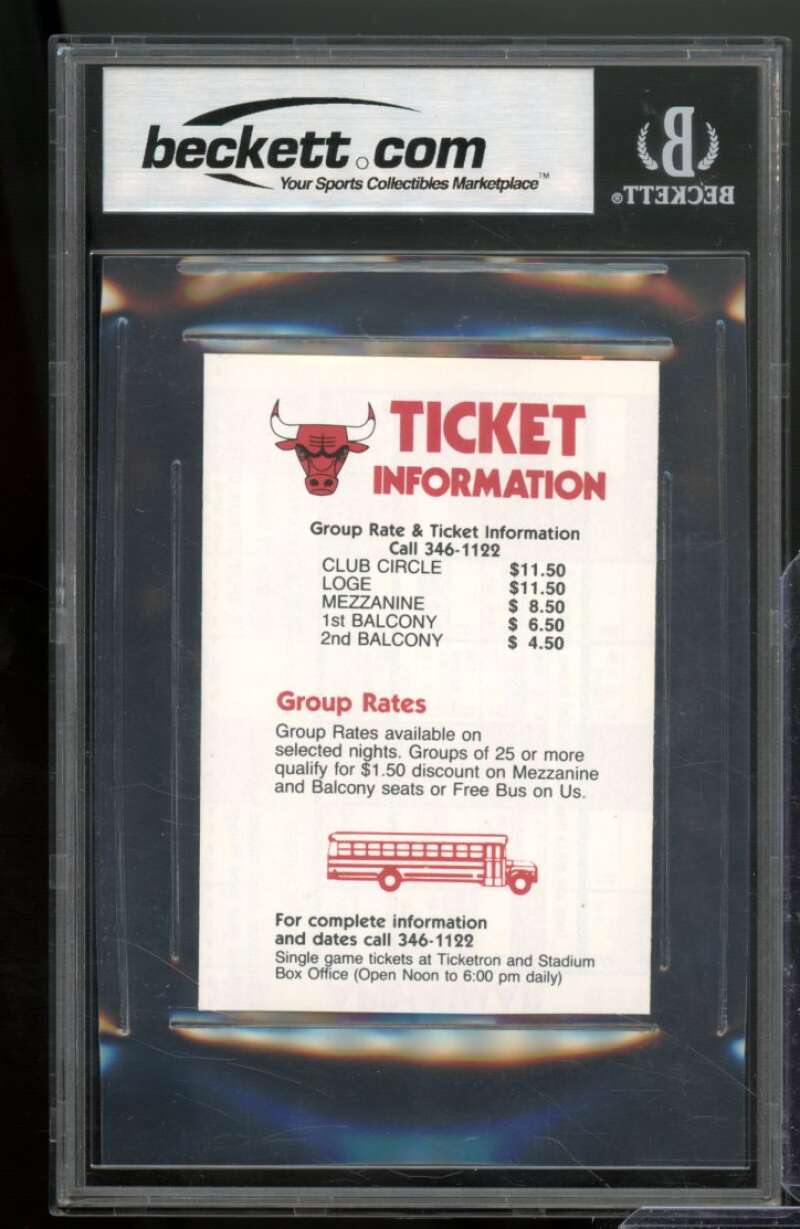 Michael Jordan Rookie 1984-85 Chicago Bulls Pocket Schedule #nno BGS Authentic Image 2