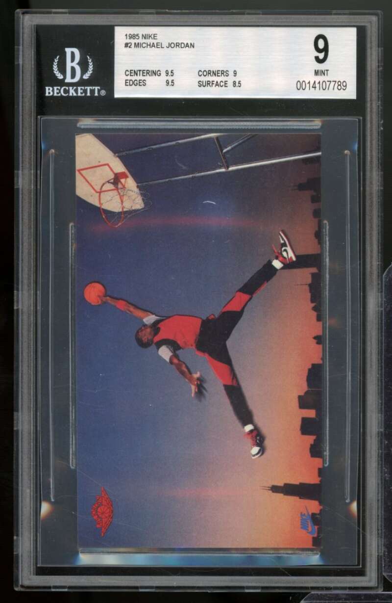 Michael Jordan Rookie 1985 Nike #2 BGS 9 (9.5 9 9.5 8.5) Image 1
