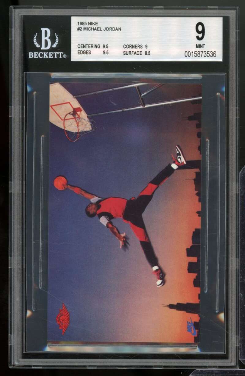 Michael Jordan Rookie 1985 Nike #2 BGS 9 (9.5 9 9.5 8.5) Image 1